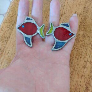 Unusual Fish clip on earrings